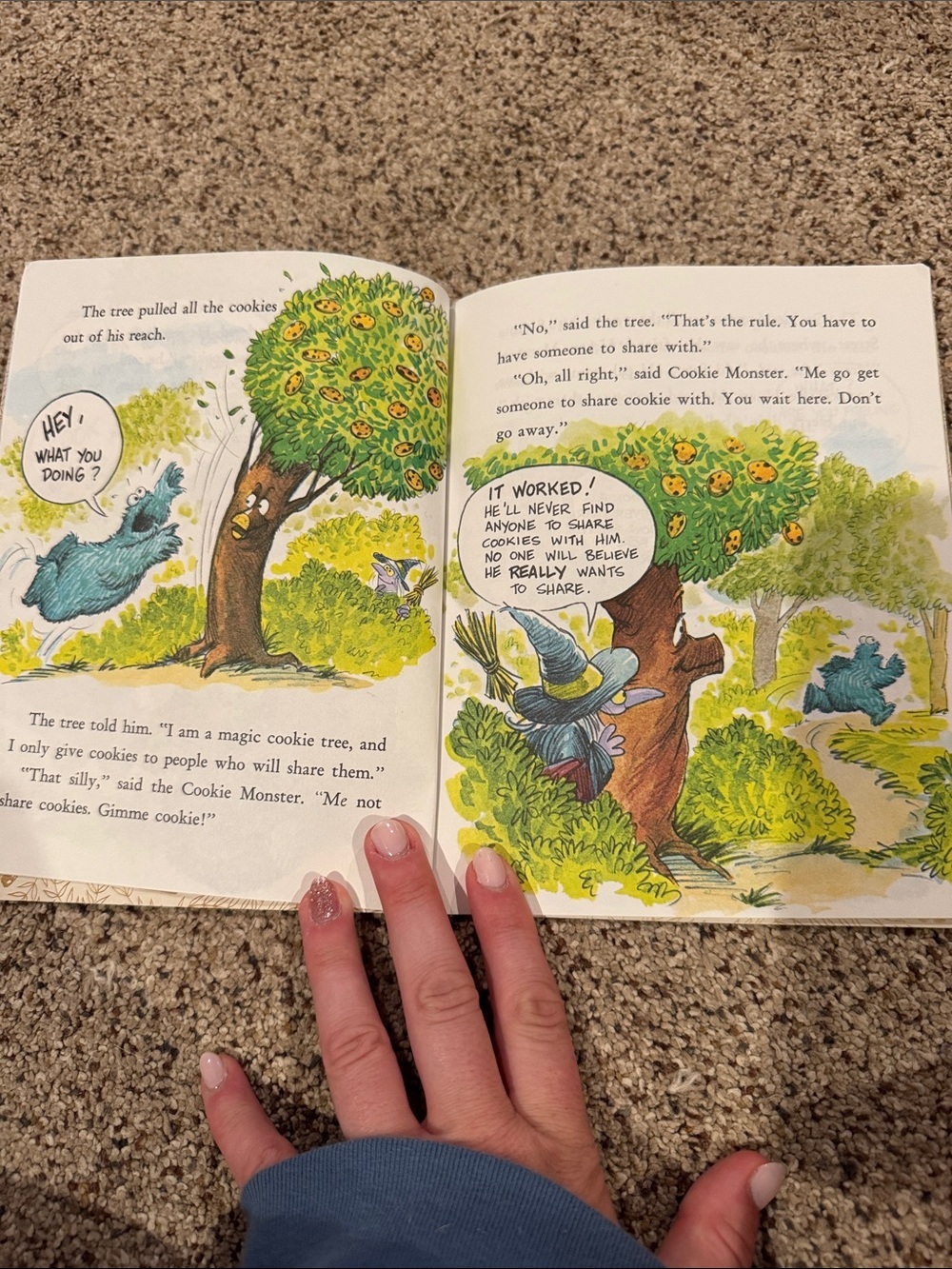 Sesame Street Cookie Monster and Cookie Tree Book - Blue, Green, Brown - Picture 4 of 7